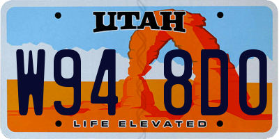 UT license plate W948DO