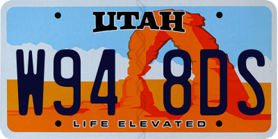 UT license plate W948DS