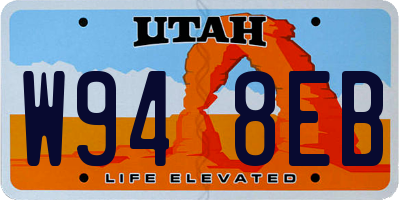 UT license plate W948EB