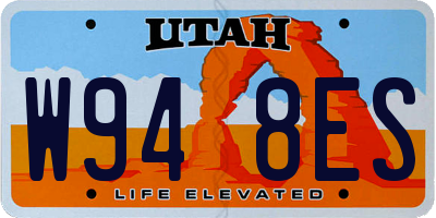 UT license plate W948ES
