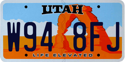 UT license plate W948FJ