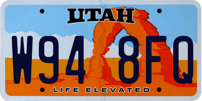 UT license plate W948FQ