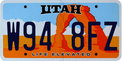 UT license plate W948FZ