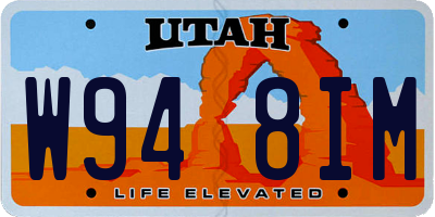 UT license plate W948IM