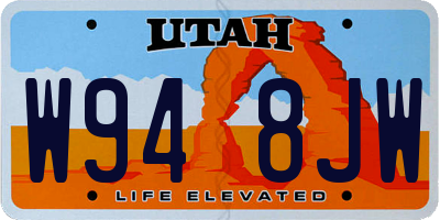 UT license plate W948JW