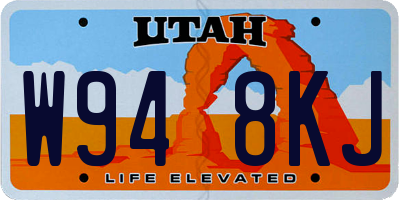 UT license plate W948KJ