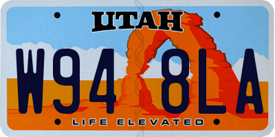 UT license plate W948LA