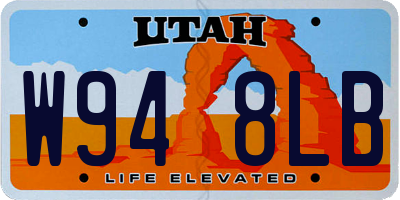 UT license plate W948LB