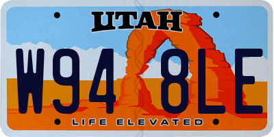 UT license plate W948LE