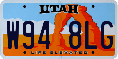 UT license plate W948LG