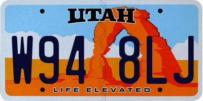 UT license plate W948LJ