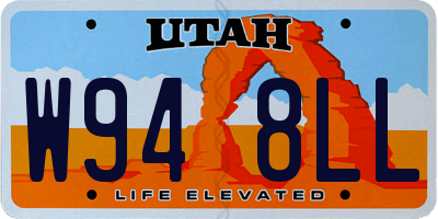 UT license plate W948LL