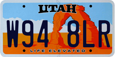 UT license plate W948LR