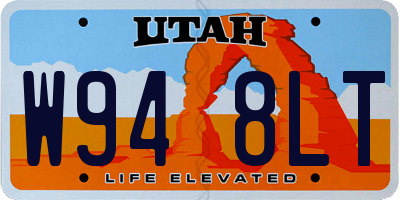 UT license plate W948LT