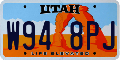 UT license plate W948PJ