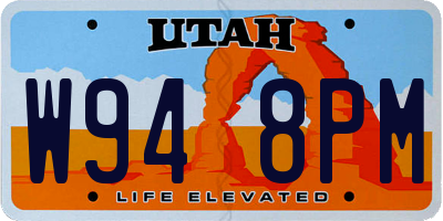 UT license plate W948PM