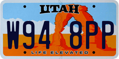UT license plate W948PP