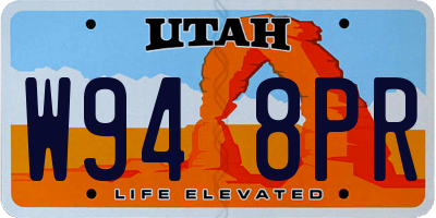 UT license plate W948PR