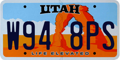 UT license plate W948PS