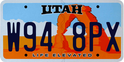 UT license plate W948PX