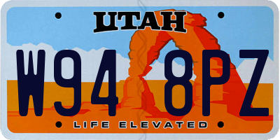 UT license plate W948PZ