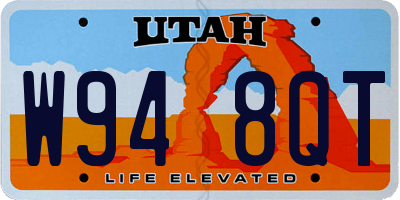 UT license plate W948QT