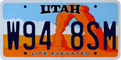 UT license plate W948SM