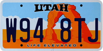 UT license plate W948TJ