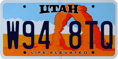UT license plate W948TQ