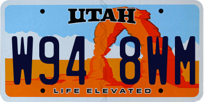 UT license plate W948WM
