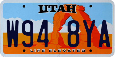 UT license plate W948YA