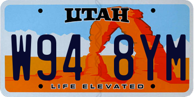 UT license plate W948YM