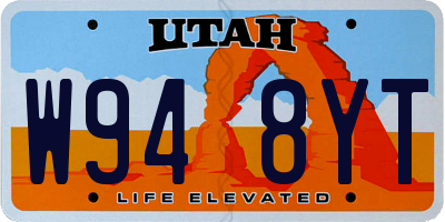 UT license plate W948YT