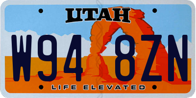UT license plate W948ZN