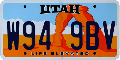 UT license plate W949BV