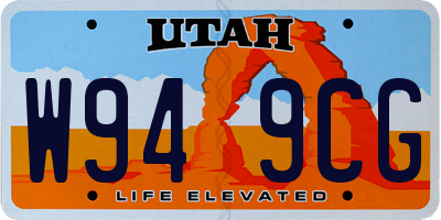 UT license plate W949CG