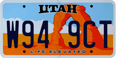 UT license plate W949CT