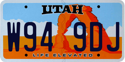 UT license plate W949DJ