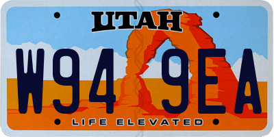 UT license plate W949EA