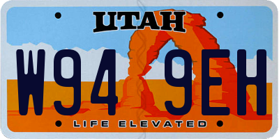 UT license plate W949EH