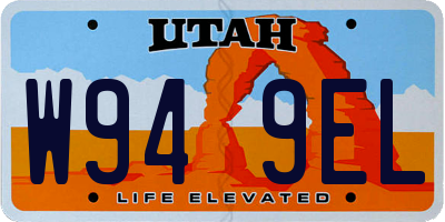 UT license plate W949EL