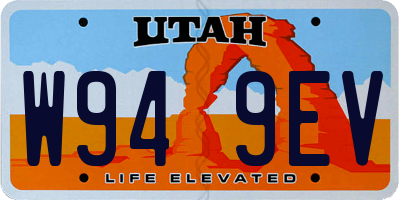 UT license plate W949EV