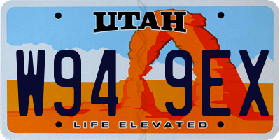 UT license plate W949EX