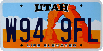 UT license plate W949FL