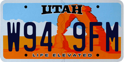 UT license plate W949FM