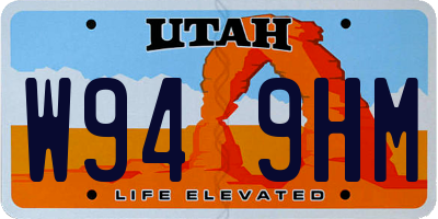 UT license plate W949HM