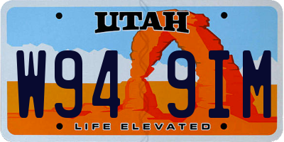 UT license plate W949IM