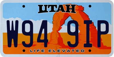 UT license plate W949IP