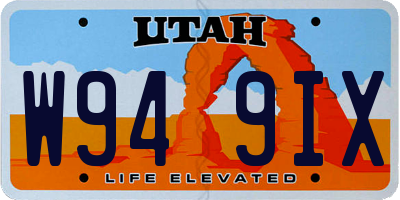 UT license plate W949IX