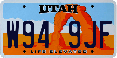 UT license plate W949JF
